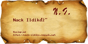 Nack Ildikó névjegykártya